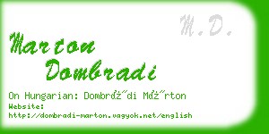 marton dombradi business card